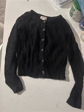 Cat & Jack Black Button-Front Cardigan Sweater